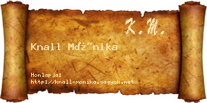Knall Mónika névjegykártya