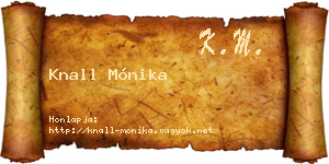 Knall Mónika névjegykártya